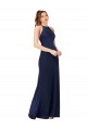 High Neck Satin Bridesmaid Dress / Prom Dress with Strappy Back Brisbane
