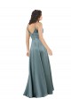 Formal Silky Satin Floor-Length Long Bridesmaid Dress / Prom Dress with V-Neckline Brisbane