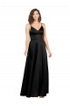 Formal Silky Satin Floor-Length Long Bridesmaid Dress / Prom Dress with V-Neckline Brisbane