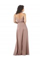 Subtle V-Neckline Formal Silky Satin Bridesmaid Dress with Front Button Detail Brisbane