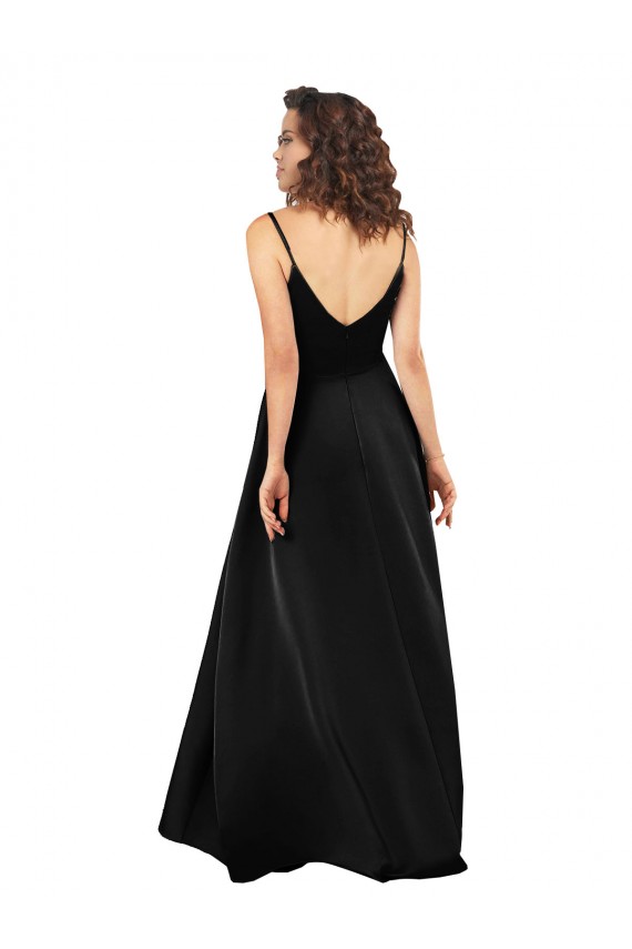 High Low V-Neckline Formal Silky Satin Tulip Bridesmaid Dress / Prom Dress with Wrap Skirt Brisbane