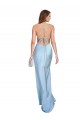 Open Back with Ties Cowl Neck Sheath Formal Silky Satin Long Bridessmaid Dress Brisbane