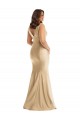 Shirred Shoulder Formal Silky Satin Mermaid Bridesmaid Dress / Prom Dress Brisbane