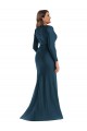 Long Sleeves Draped Wrap Formal Silky Satin Mermaid Bridesmaid Dress / Prom Dress with Front Slit Brisbane