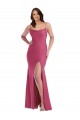 Cowl-Neck Open Tie-Back Formal Silky Satin Mermaid Bridesmaid Dress / Prom Dress with Frong Slit Brisbane