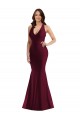 Plunge Neckline Cutout Low Back Formal Silky Satin Mermaid Bridesmaid Dress / Prom Dress Brisbane