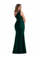 Cascading Bow One Shoulder Formal Silky Satin Mermaid Bridesmaid Dress / Prom Dress with Front Slit Brisbane