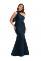Scarf Neck One Shoulder Formal Silky Satin Mermaid Bridesmaid Dress / Prom Dress with Front Slit Brisbane