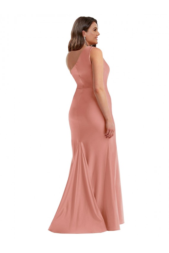 Cascade Ruffle One Shoulder Bustier Formal Silky Satin Mermaid Bridesmaid Dress / Prom Dress Brisbane