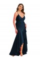 Pleated Wrap Ruffled High Low Formal Silky Satin Bridesmaid Dress / Prom Dress Brisbane
