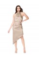 Silky Satin High Low Midi Cocktail Length Bridesmaid Dress / Prom Dress with Asymmetric Skirt Brisbane