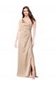 Formal Silky Satin Bridesmaid Dress / Prom Dress with Draped Surplice Bodice Brisbane