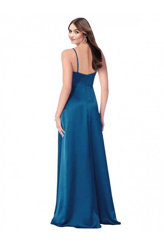 Cowl Neck Salky Satin Bridesmaid Dress / Prom Dress Brisbane