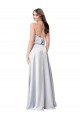 Halter Neck Formal Silky Satin Bridesmaid Dress with Strappy Back Brisbane