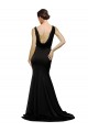 V-Neck Full Length Formal Silky Satin Bridesmaid Dress / Prom Dress with Soft Cowl Neck and Sweep Train Brisbane