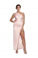 One Shoulder Full Length Long Silky Satin Bridesmaid Dress / Prom Dress with Thigh Split Brisbane