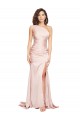 Full Length One Shoulder Long Formal Silky Satin Bridesmaid Dress / Prom Dress with High Split Brisbane