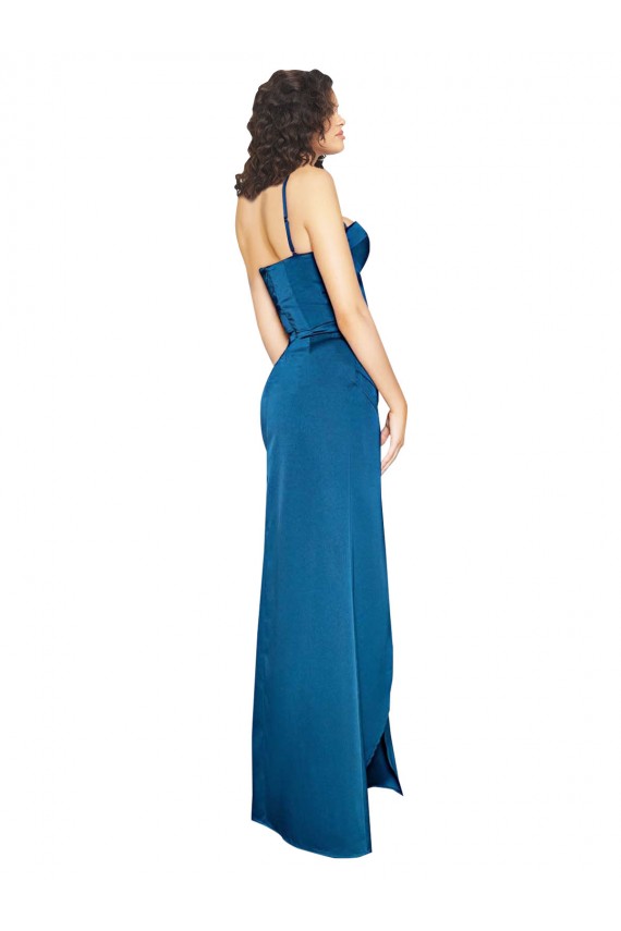 Full Length Bustier Style Long Formal Silky Satin Bridesmaid Dress / Prom Dress with Low Back Brisbane