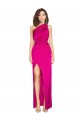 One Shoulder Long Full Length Formal Silky Satin Bridesmaid Dress / Prom Dress with Front Side Split Brisbane