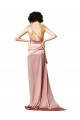 Low Back One Shoulder Full Length Formal Silky Satin Bridesmaid Dress / Prom Dress Brisbane