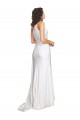 One Shoulder Floor Length Silky Satin Wedding Dress with Side Slit Brisbane