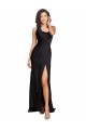 Full Length One Shoulder Ruffled Long Formal Silky Satin Bridesmaid Dress / Prom Dress with High Slit Brisbane