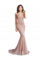 Deep V-Neck Mermaid Low Back Long Formal Spandex Bridesmaid Dress / Prom Dress Brisbane
