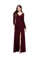 Long Sleeves Spandex Bridesmaid Gown with Front Slit Brisbane