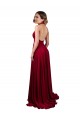 A-Line Halter Plunge V-Neckline Open Back Formal Spandex Bridesmaid Dress / Prom Dress with Slit Brisbane