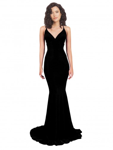 Fishtail Shaped V-Neck Open Back Formal Spandex Bridesmaid Dress / Prom Dress Brisbane