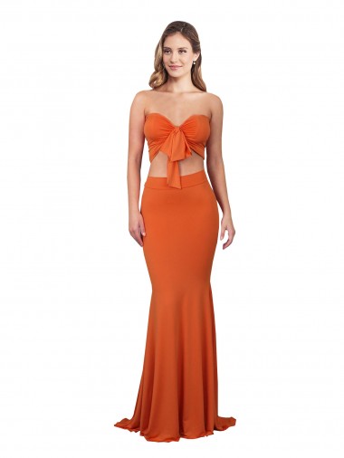 Strapless Bandeau Bodice Long Formal Spandex Bridesmaid Dress / Prom Dress Brisbane