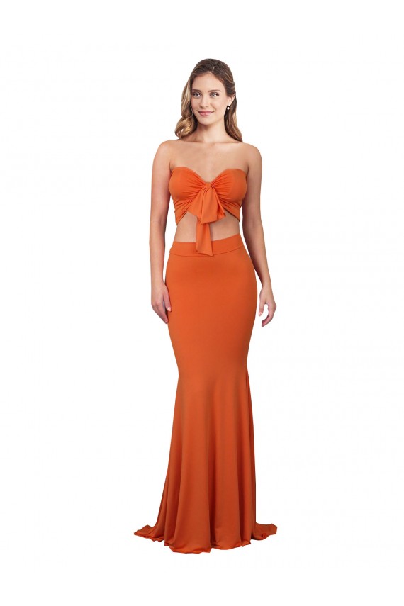 Strapless Bandeau Bodice Long Formal Spandex Bridesmaid Dress / Prom Dress Brisbane
