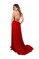 Lace Over Bodice Long Spandex Bridesmaid Dress / Prom Dress with Slit Brisbane