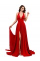High Slit A-Line Halter Long Formal Spandex Bridesmaid Dress / Prom Dress Open Back Brisbane