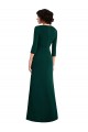 Floor Length 3/4 Sleeves V-Back Draped Wrap Formal Maxi Spandex Bridesmaid Dress / Prom Dress Brisbane