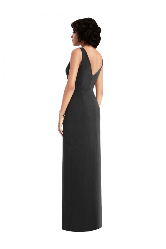 Draped Wrap Formal Maxi Spandex Bridesmaid Dress / Prom Dress with Front Slit Brisbane