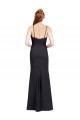 Long Chiffon Bridesmaid Dress / Prom Dress with Lace Bodice and Curved V-Neckline Brisbane