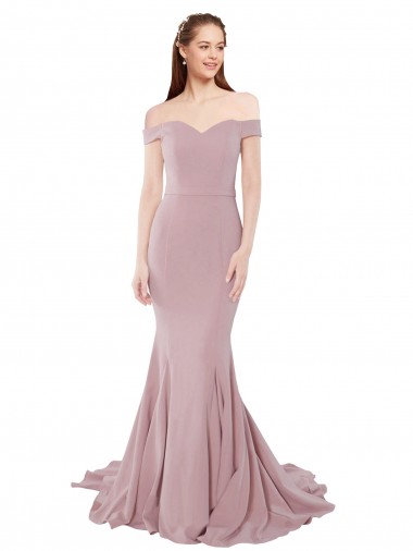 Off the Shoulder Mermaid Long Sweep Train Bridesmaid Dress / Prom Dress Brisbane