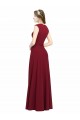 Square Neck Subtle Cap Sleeeves Crepe Bridesmaid Dress / Prom Dress Brisbane