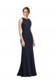 High Neck Sheath Long Crepe Bridesmaid Dress / Prom Dress Brisbane