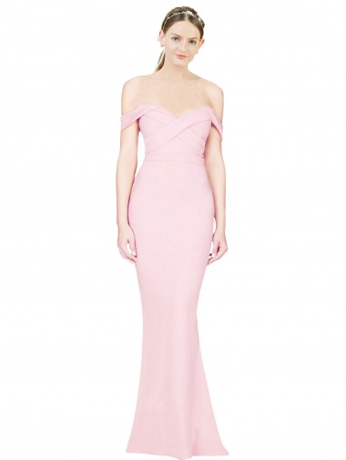Full Length Off the Shoulder Bridesmaid Dress / Prom Dress with Twist Front Brisbane