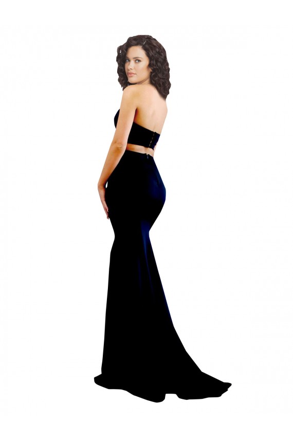 Two Piece High Neck Formal Crepe Bridesmaid Dress / Prom Dress Brisbane