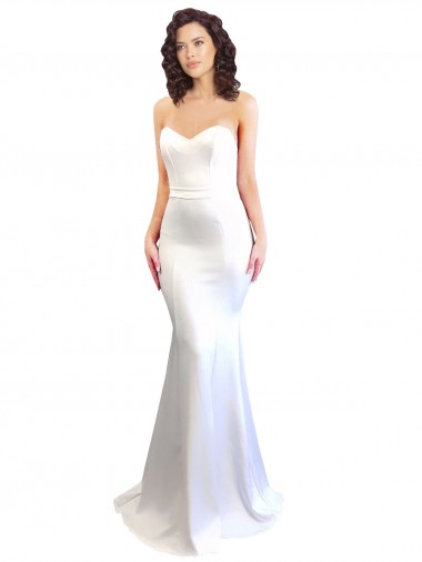 Sweetheart Strapless High Neck Long Formal Crepe Bridesmaid Dress / Prom Dress Brisbane