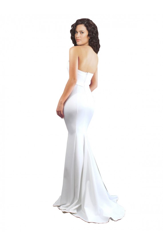 Sweetheart Strapless High Neck Long Formal Crepe Bridesmaid Dress / Prom Dress Brisbane