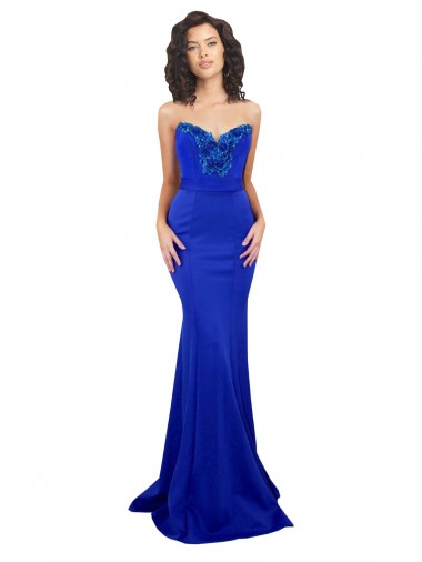 Sweetheart Flower Neckline High Neck Formal Crepe Bridesmaid Dress / Prom Dress Brisbane