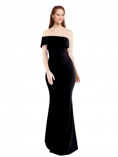 Asymmetrical Draped Off the Shoulder Banded Formal Crepe Bridesmaid Dress / Prom Dress Brisbane