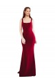 Square Neckline and Backline Fitted Formal Crepe Bridesmaid Dress / Prom Dress Brisbane