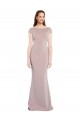 Boat Neck Cap Sleeve Formal Crepe Bridesmaid Dress / Prom Dress with Plunging Tie Back Brisbane