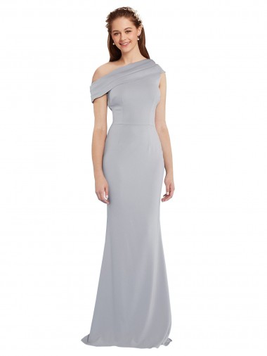 Off the Shoulder Asymmetrical Mermaid Formal Crepe Bridesmaid Dress / Prom Dress Brisbane