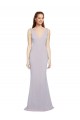 Cut-Out Back V-Neckline Mermaid Formal Crepe Bridesmaid Dress / Prom Dress Keyhole Back Brisbane
